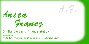anita francz business card